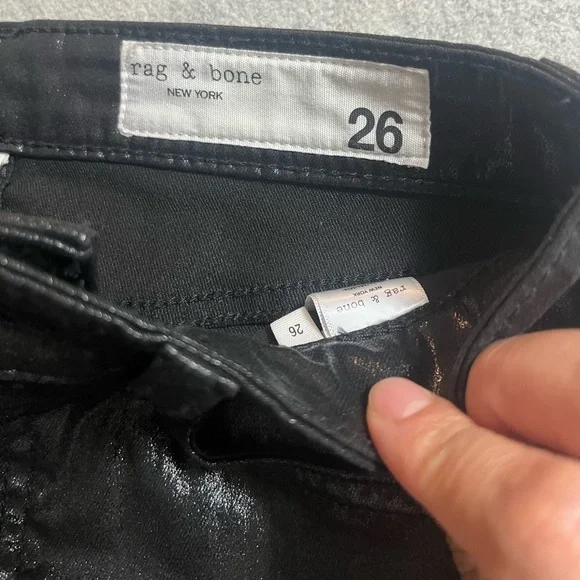 Rag & bone Black Coated ,Nina High Rise Jeans pants - Picture 2 of 12